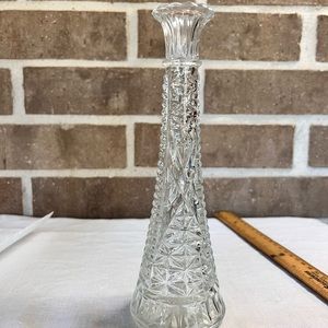 Vintage glass decor, glass vase made by anchor hocking.